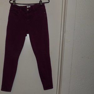 WL Wash Lab Plum Toned Mid Rise Skinny Jeans Sz 29